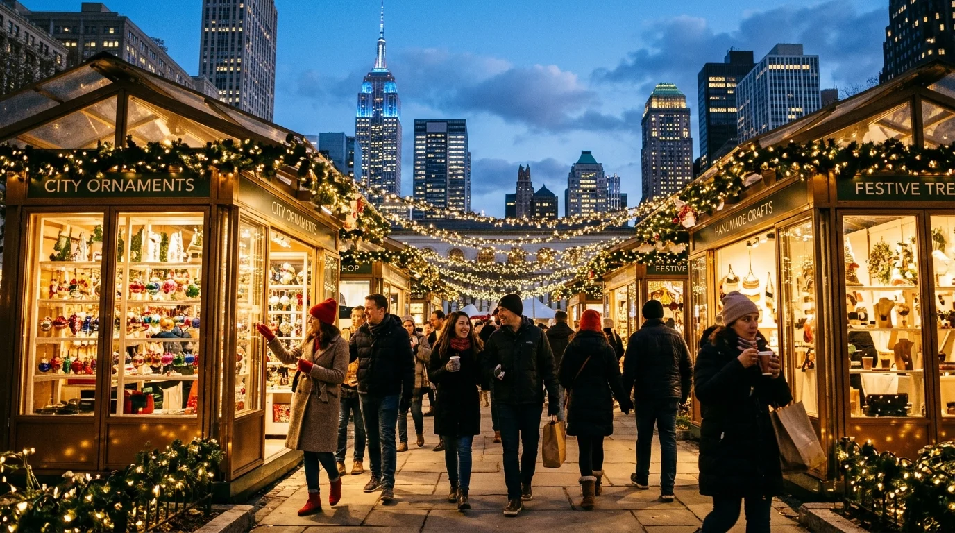 Holiday Markets and Winter Village in NYC at Christmas