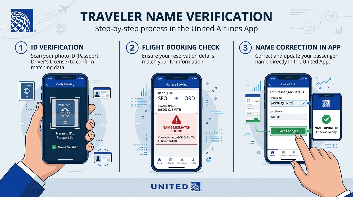 How to change traveler name on United Airlines app step by step guide