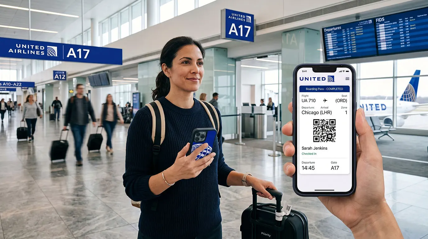 United Airlines Mobile App Check-In & Digital Boarding Pass